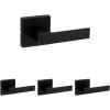 Kwikset Singapore Interior Privacy Door Handle with Lock, Door Lever for Bathroom and Bedroom, Matte Black Reversible Keyless Turn Lock, with Microban Protection (Pack of 4)(Matte Black)