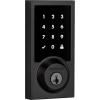 Kwikset SmartCode 916 Z-Wave Smart Lock, Keyless Entry Ring Compatible Door Lock, Touchscreen Electronic Deadbolt, SmartKey Re-Key Security, Smart Hub Required, Contemporary Satin Nickel(Matte Black)