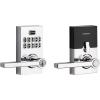 Kwikset SmartCode 917 Keypad Keyless Entry Traditional Residential Electronic Lever Deadbolt Alternative with Tustin Door Handle and SmartKey Security, Venetian Bronze(Polished Chrome)