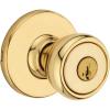 Kwikset Tylo Entry Door Knob with Lock and Key, Secure Keyed Handle Exterior, Front Entrance and Bedroom, Polished Brass, Pick Resistant SmartKey Rekey Security(1 Count (Pack of 1))