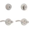 Kwikset 690BL 15 CP Single Cylinder Deadbolt Combo Pack with Balboa Entry Lever in Satin Nickel