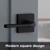 Kwikset 91540-034 Lisbon Door Handle Lever with Modern Contemporary Slim Square Design for Home Hallway or Closet Passage in Iron, Matte Black(Matte Black)