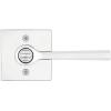 Kwikset 91540-034 Lisbon Door Handle Lever with Modern Contemporary Slim Square Design for Home Hallway or Closet Passage in Iron, Matte Black(Polished Chrome)