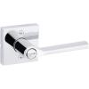 Kwikset 91540-034 Lisbon Door Handle Lever with Modern Contemporary Slim Square Design for Home Hallway or Closet Passage in Iron, Matte Black(Polished Chrome)