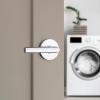 Kwikset Milan Interior Passage Door Handle, Lever For Closet and Hallway Doors, Reversible Non-Locking Handle Lever, Polished Chrome