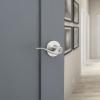 Kwikset Tustin Entry Door Handle with Lock and Key, Secure Keyed Reversible Lever Exterior, For Front Entrance and Bedrooms, Satin Nickel, Pick Resistant Smartkey Rekey Security and Microban