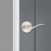 Kwikset Tustin Entry Door Handle with Lock and Key, Secure Keyed Reversible Lever Exterior, For Front Entrance and Bedrooms, Satin Nickel, Pick Resistant Smartkey Rekey Security and Microban