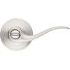 Kwikset Tustin Entry Door Handle with Lock and Key, Secure Keyed Reversible Lever Exterior, For Front Entrance and Bedrooms, Satin Nickel, Pick Resistant Smartkey Rekey Security and Microban