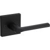 Kwikset 91540-034 Lisbon Door Handle Lever with Modern Contemporary Slim Square Design for Home Hallway or Closet Passage in Iron, Matte Black(Matte Black)