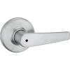 Kwikset Delta Interior Privacy Door Handle with Lock, Door Lever For Bathroom and Bedroom, Satin Chrome Reversible Keyless Turn Lock