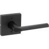 Kwikset Lisbon Interior Passage Door Handle, Lever For Closet and Hallway Doors, Reversible Non-Locking Handle Lever, Polished Chrome(Matte Black)