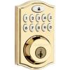 Kwikset 914 Traditional Keypad SmartCode Electronic Deadbolt Smart Lock featuring SmartKey Security and ZigBee 3.0 Technology in Polished Brass