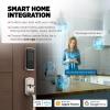 Kwikset Halo Select Plus Satin Nickel Touchscreen Apple Home Keys Tap-to-Unlock, Wi-Fi and Matter Enabled Smart Lock Deadbolt with Door Status Sensor and Intrusion Detection(Satin Nickel)
