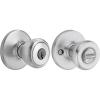 Kwikset Tylo Entry Door Knob with Lock and Key, Secure Keyed Handle Exterior Doorlock, Doorknob For Front Entrance and Bedrooms in Satin Chrome(Satin Chrome)