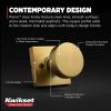 Kwikset Pismo Dummy Door Knob, Single Sided Handle for Closets, French Double Doors, and Pantry, Satin Brass, Square, Non-Turning Interior Push/Pull Door Knob, Microban Protection