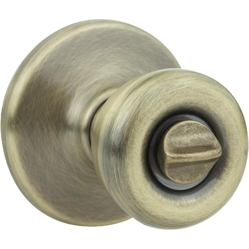 imageKwikset Tylo Interior Privacy Door Knob with Lock Door Handle For Bathroom and Bedroom Polished Brass Keyless Turn Lock Doorknob 1 Count Pack of 1Antique Brass