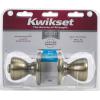 Kwikset Tylo Interior Privacy Door Knob with Lock, Door Handle For Bathroom and Bedroom, Polished Brass Keyless Turn Lock Doorknob, 1 Count (Pack of 1)(Antique Brass)