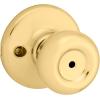 Kwikset Tylo Interior Privacy Door Knob with Lock, Door Handle For Bathroom and Bedroom, Polished Brass Keyless Turn Lock Doorknob, 1 Count (Pack of 1)(Polished Brass)