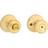 Kwikset Tylo Interior Privacy Door Knob with Lock, Door Handle For Bathroom and Bedroom, Polished Brass Keyless Turn Lock Doorknob, 1 Count (Pack of 1)(Polished Brass)