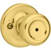 Kwikset Mobile Home Interior Privacy Door Knob with Lock, Door Handle For Bathroom and Bedroom, Polished Brass Keyless Turn Lock Doorknob(1 Count (Pack of 1))