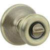 Kwikset Tylo Interior Privacy Door Knob with Lock, Door Handle For Bathroom and Bedroom, Polished Brass Keyless Turn Lock Doorknob, 1 Count (Pack of 1)(Antique Brass)