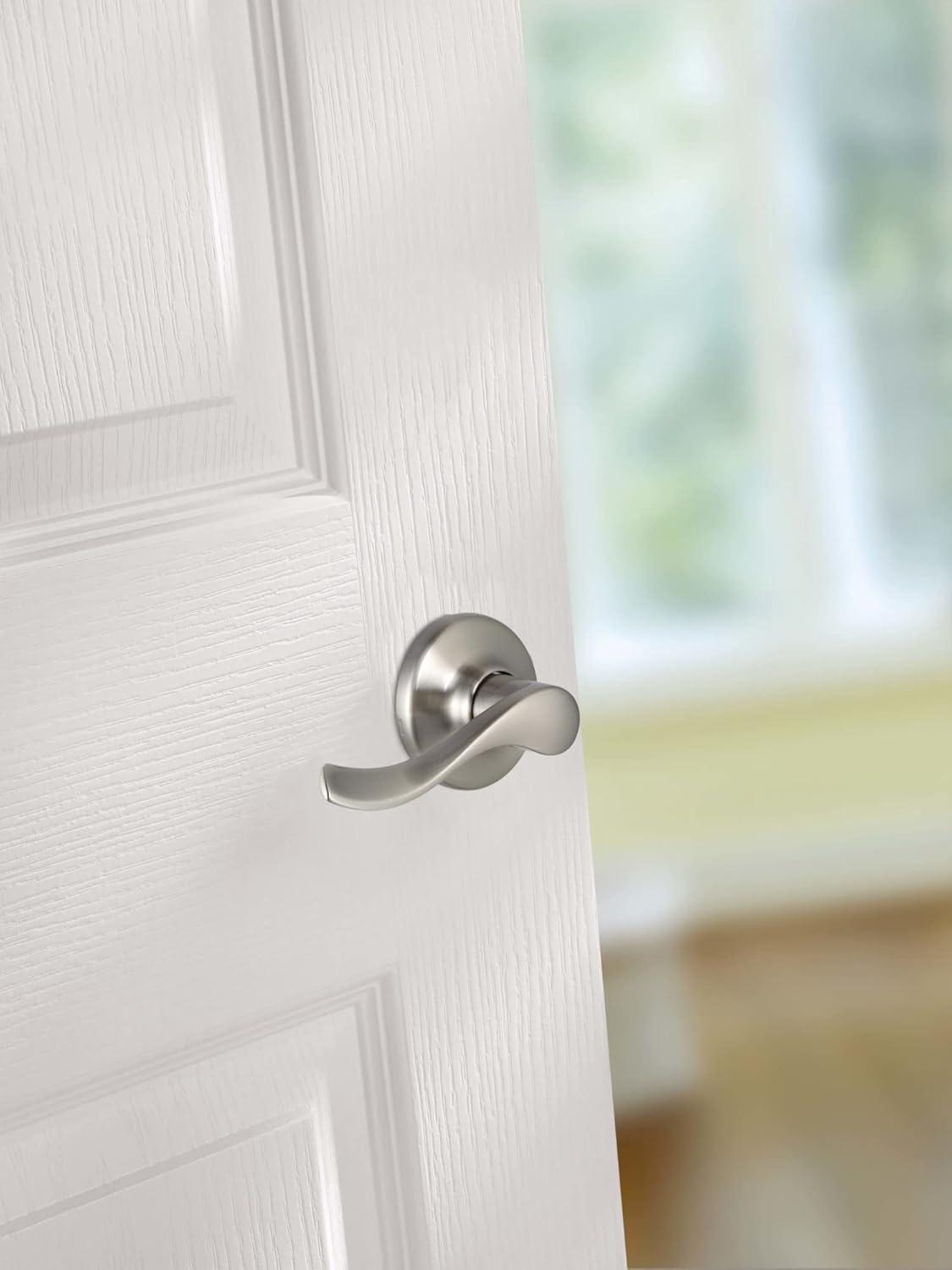 imageKwikset Balboa Interior Privacy Door Handle with Lock Door Lever For Bathroom and Bedroom Matte Black Reversible Keyless Turn LockPolished Brass