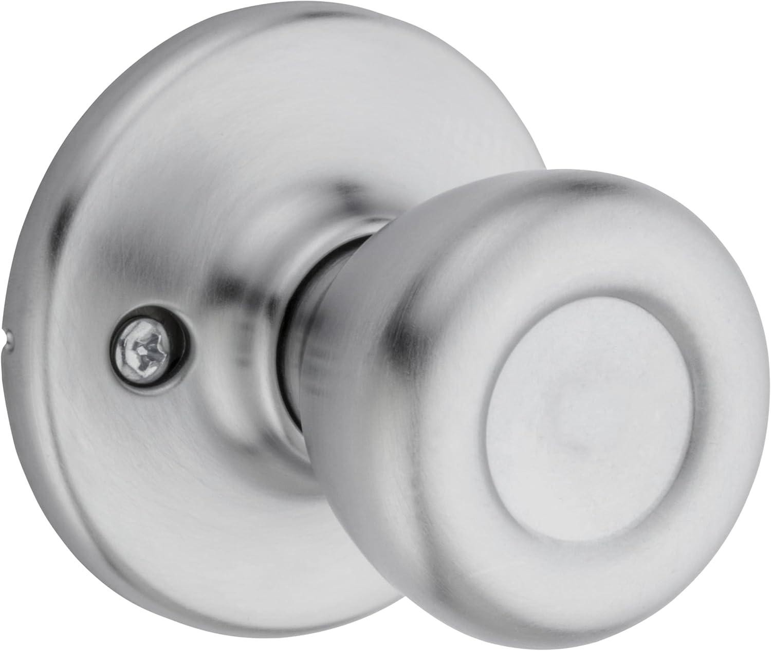 imageKwikset Tylo Interior Passage Door Knob Handle For Closet and Hallway Doors NonLocking Doorknob in Polished BrassSatin Chrome