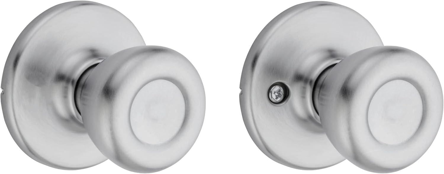 imageKwikset Tylo Interior Passage Door Knob Handle For Closet and Hallway Doors NonLocking Doorknob in Polished BrassSatin Chrome