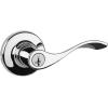 Kwikset Balboa Interior Privacy Door Handle with Lock, Door Lever For Bathroom and Bedroom, Matte Black Reversible Keyless Turn Lock(Polished Chrome)
