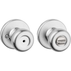 Kwikset Tylo Interior Privacy Door Knob with Lock, Door Handle For Bathroom and Bedroom, Satin Chrome Keyless Turn Lock Doorknob, 1 Count (Pack of 1)(1 Count (Pack of 6))