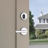 Kwikset Milan Deadbolt Lock, Satin Nickel Round Exterior Keyed Front Entry Door, Pick Resistant SmartKey Rekey Security, Single Cylinder Dead Bolt, with Microban Protection(Polished Chrome)