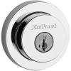 Kwikset Milan Deadbolt Lock, Satin Nickel Round Exterior Keyed Front Entry Door, Pick Resistant SmartKey Rekey Security, Single Cylinder Dead Bolt, with Microban Protection(Polished Chrome)