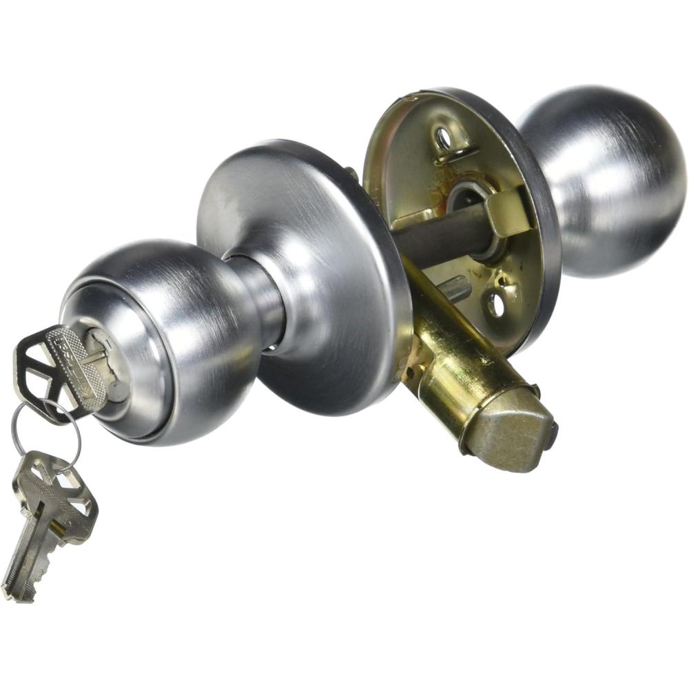 image:imageKwikset 450P26D Polo Keyed Knob Satin Chrome Finish