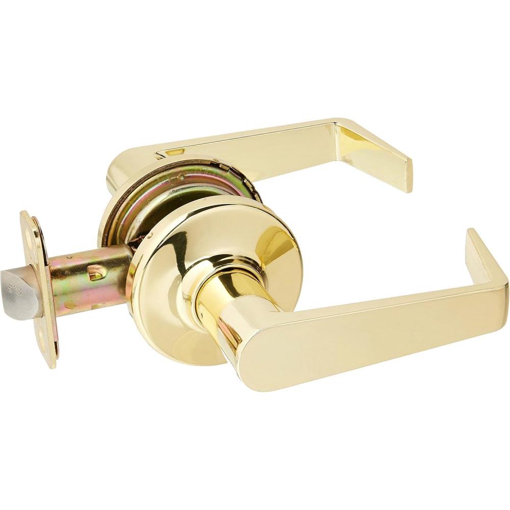 image:imageKwikset 721KNL3 Kingston Light Commercial Passage Door Lock Bright Brass Finish
