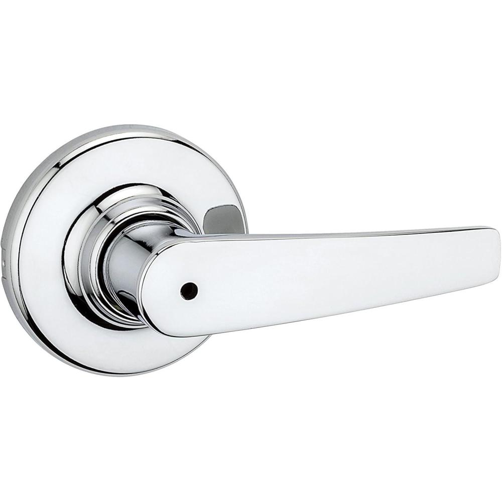 image:imageKwikset 93001890 Delta Privacy BedBath Lever In Polished Chrome