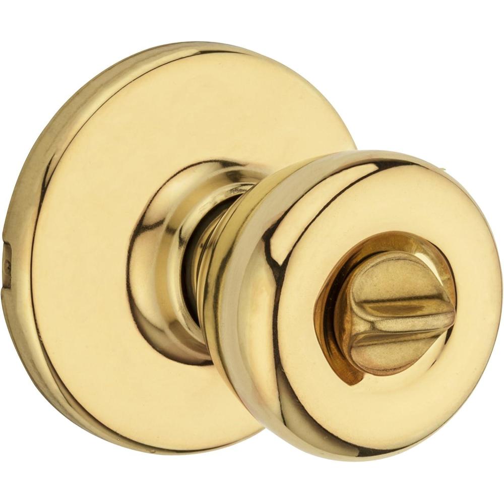 image:imageKwikset 93001928 Tylo Privacy BedBath Knob In Satin ChromePolished Brass