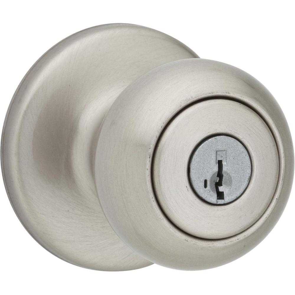 image:imageKwikset 94002862 Cove Keyed Entry Knob Featuring Smartkey Security In Satin NickelSatin Nickel
