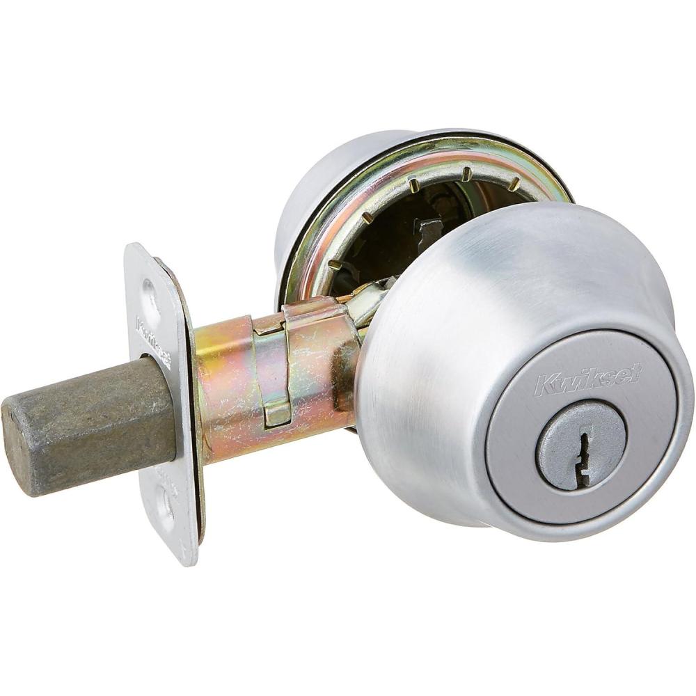 image:imageKwikset 96650495 Security Double Cylinder Deadbolt Satin Chrome