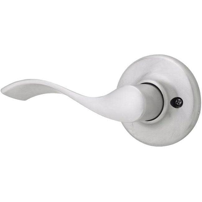 image:imageKwikset Balboa Dummy Door Handle Single Sided Lever for Closets French Double Doors and Pantry Satin Nickel NonTurning Right Handed Interior PushPull Lever with Microban ProtectionSatin Chrome