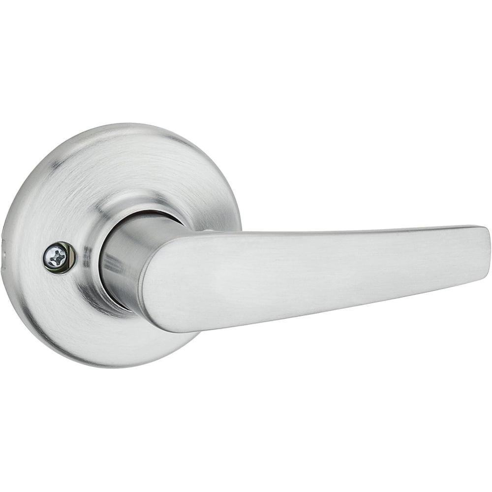 image:imageKwikset Delta Dummy Door Handle Single Sided Lever for Closets French Double Doors and Pantry Satin Chrome NonTurning Reversible Interior PushPull LeverSatin Chrome