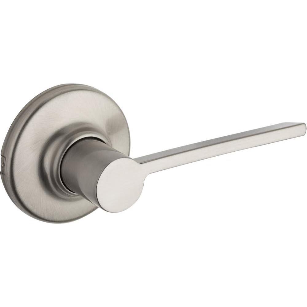 image:imageKwikset Ladera Interior Passage Door Handle Lever For Closet and Hallway Doors Reversible NonLocking Handle Lever Satin Nickel with Microban Protection