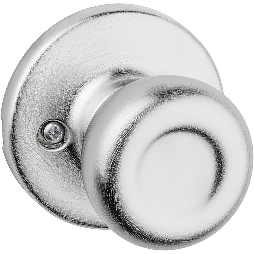 image:imageKwikset Tylo Dummy Door Knob Single Sided Handle for Closets French Double Doors and Pantry Satin Chrome NonTurning Interior PushPull Door KnobSatin Chrome