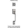Kwikset Amador Front Door Lock Handle and Deadbolt Set, Entry Handleset Exterior Only, Satin Nickel, Pick Resistant SmartKey Rekey Deadbolt Security, Interior Sold Separately, with Microban Protection