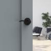 Kwikset Balboa Dummy Door Handle, Single Sided Lever for Closets, French Double Doors, and Pantry, Satin Nickel Non-Turning Right Handed Interior Push/Pull Lever, with Microban Protection(Matte Black)
