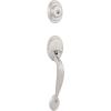 Kwikset Dakota Front Door Lock Handle and Deadbolt Set, Entry Handleset Exterior Only, Satin Nickel, Pick Resistant SmartKey Rekey Deadbolt Security, Interior Sold Separately