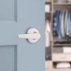 Kwikset Delta Dummy Door Handle, Single Sided Lever for Closets, French Double Doors, and Pantry, Satin Chrome Non-Turning Reversible Interior Push/Pull Lever(1 Count (Pack of 1))