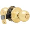 Kwikset Delta Interior Privacy Door Handle with Lock, Door Lever For Bathroom and Bedroom, Satin Chrome Reversible Keyless Turn Lock(Polished Brass)