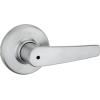 Kwikset Delta Interior Privacy Door Handle with Lock, Door Lever For Bathroom and Bedroom, Satin Chrome Reversible Keyless Turn Lock(Satin Chrome)