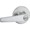 Kwikset Delta Interior Privacy Door Handle with Lock, Door Lever For Bathroom and Bedroom, Satin Chrome Reversible Keyless Turn Lock(Satin Chrome)