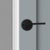 Kwikset Ladera Dummy Door Handle, Single Sided Lever for Closets, French Double Doors, and Pantry, Matte Black Non-Turning Right Handed Interior Push/Pull Lever
